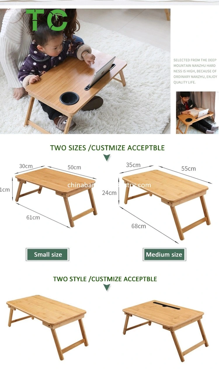 Customized Reliable Quality Folding Sofa Tray Laptop Desk Bamboo Folding Bed Table