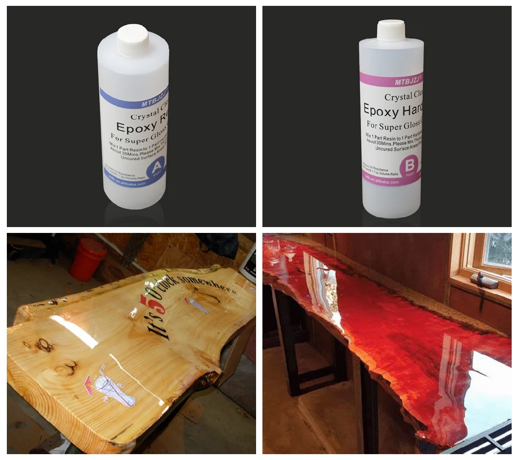 Clear Epoxy Resin for Coating Wood Table Tops Bar Top Resin Art 16 Ounce Kit