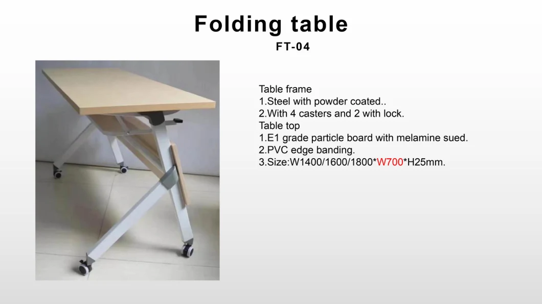 Modern Furniture School Movable Folding Training Desk Office Hotel Meeting Conference Flip Table