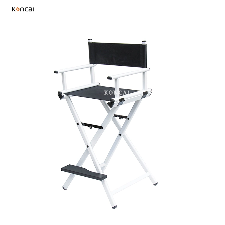 White Lightweight Pure Aluminum Makeup Chair Metal Folding Salon Portable Barber Chair