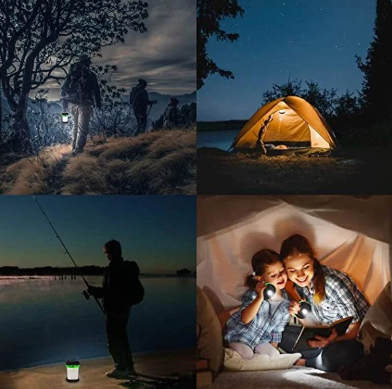 Collapsible Mini Solar LED Camping Lantern Lights Rechargeable and Folding Camping Lamp with Power Bank Function