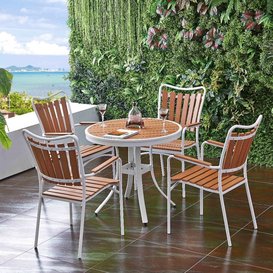 All Weathers Polywood for Outdoor Garden Stacking Metal Dining Chairs in Patio Bistro Restaurant (TG-1292)