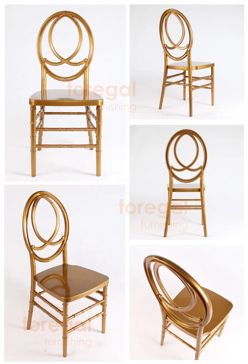 Garden Hotel Gold Color Acrylic PC Phoenix Wedding Dining Chairs
