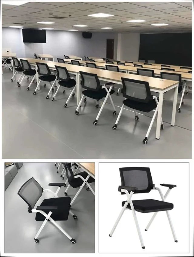 Foldable Training Room Chairs School Chairs with Writing Pad Stackable
