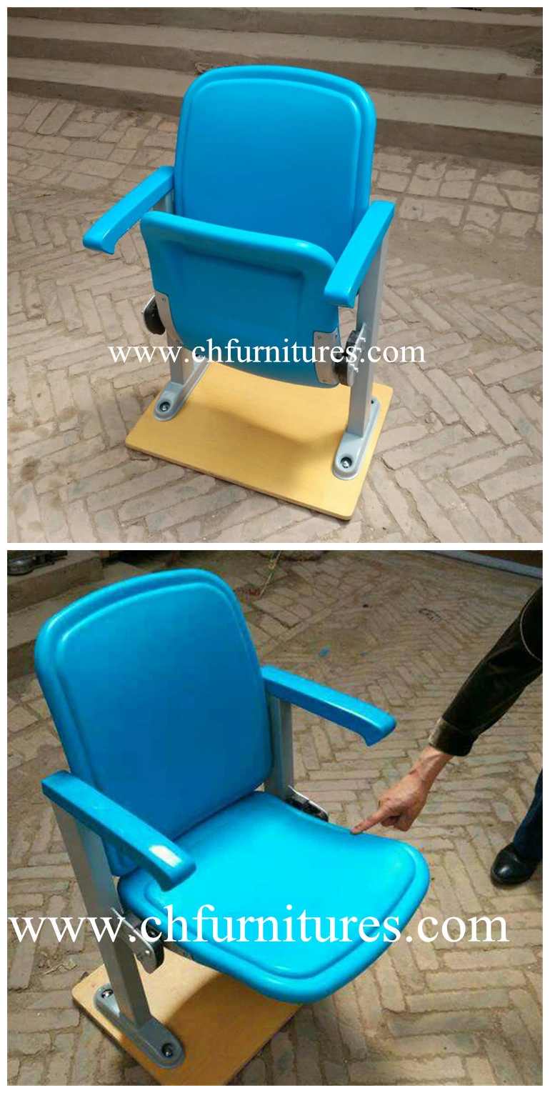 Outdoor Cheap Armrest Blue and Red Folding Plastic Stadium Chair for Church and Theater (YC-ZG68)