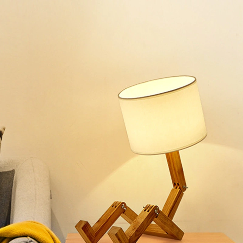 Folding Table Lamp Creative European Fashion Bedroom Wood Robot Art Table Lamp (WH-MTB-28)