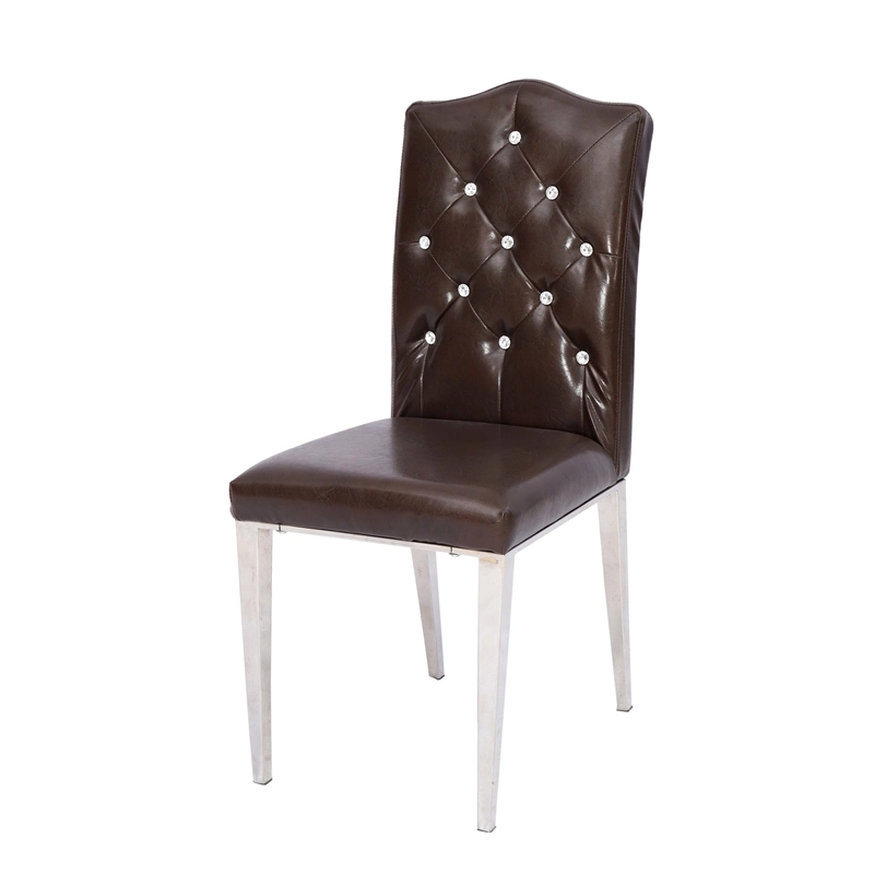 Europe Style Home Furniture Leather Dining Chair Cheap Chairs Stainless Steel Banquet Chairs Office Chairs
