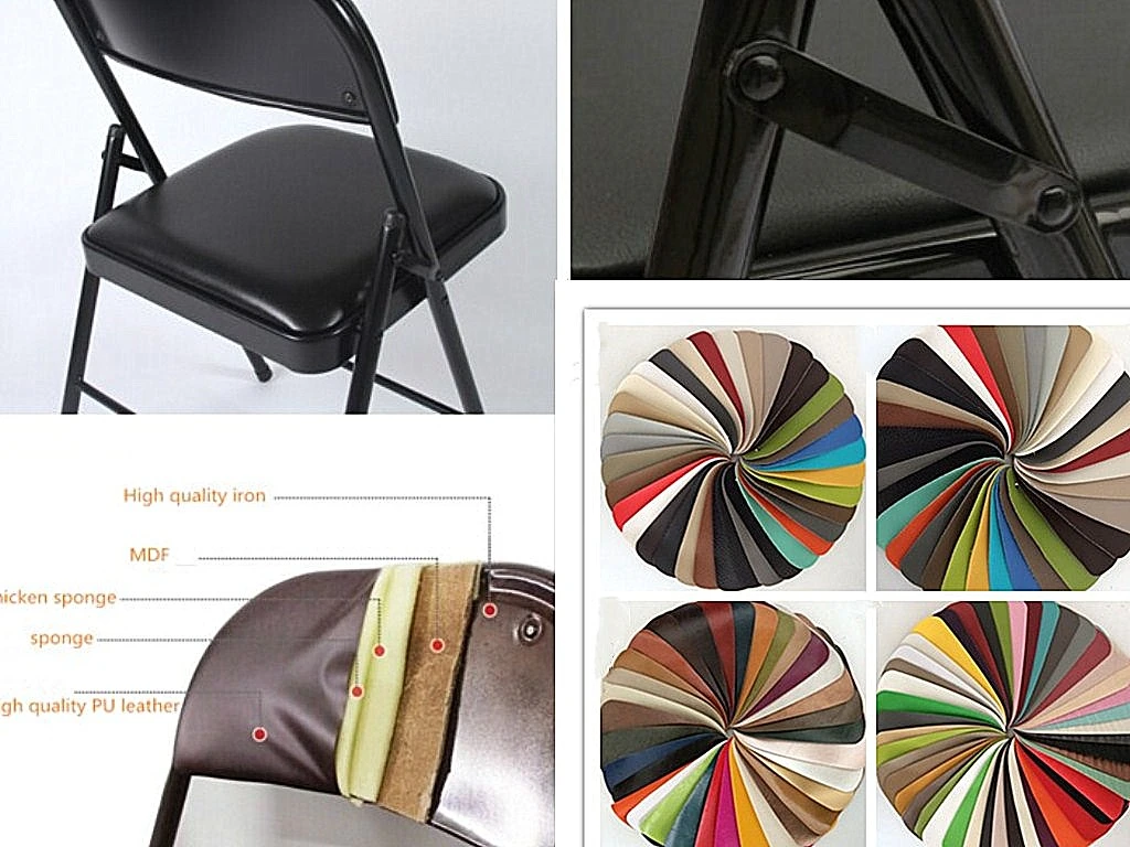 Commercial Cheap Metal and PU Home Furniture Church Chair Folding Living Room Chair