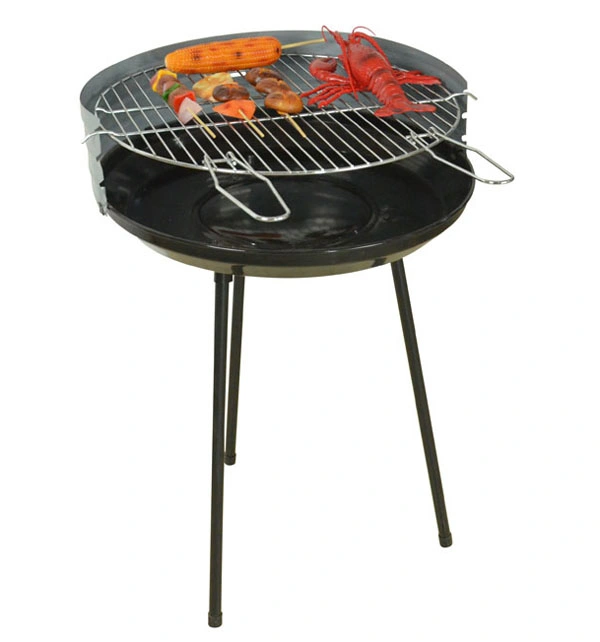 Portable Round Picnic Barbecue Charcoal Grill / Outdoor Folding Grill