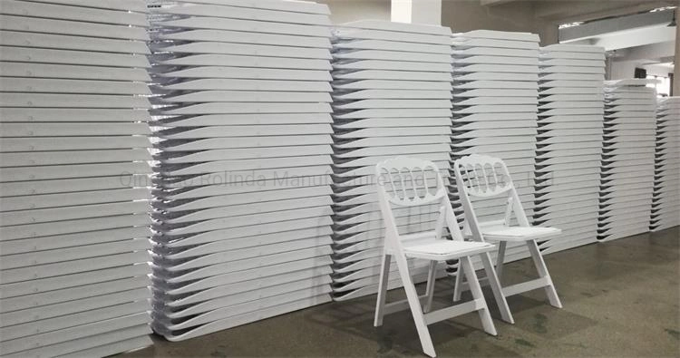 Wholesale Flash Furniture White PP Resin Plastic Napoleon Folding Chairs Wedding Ceremony Folding Chairs for Wedding and Event