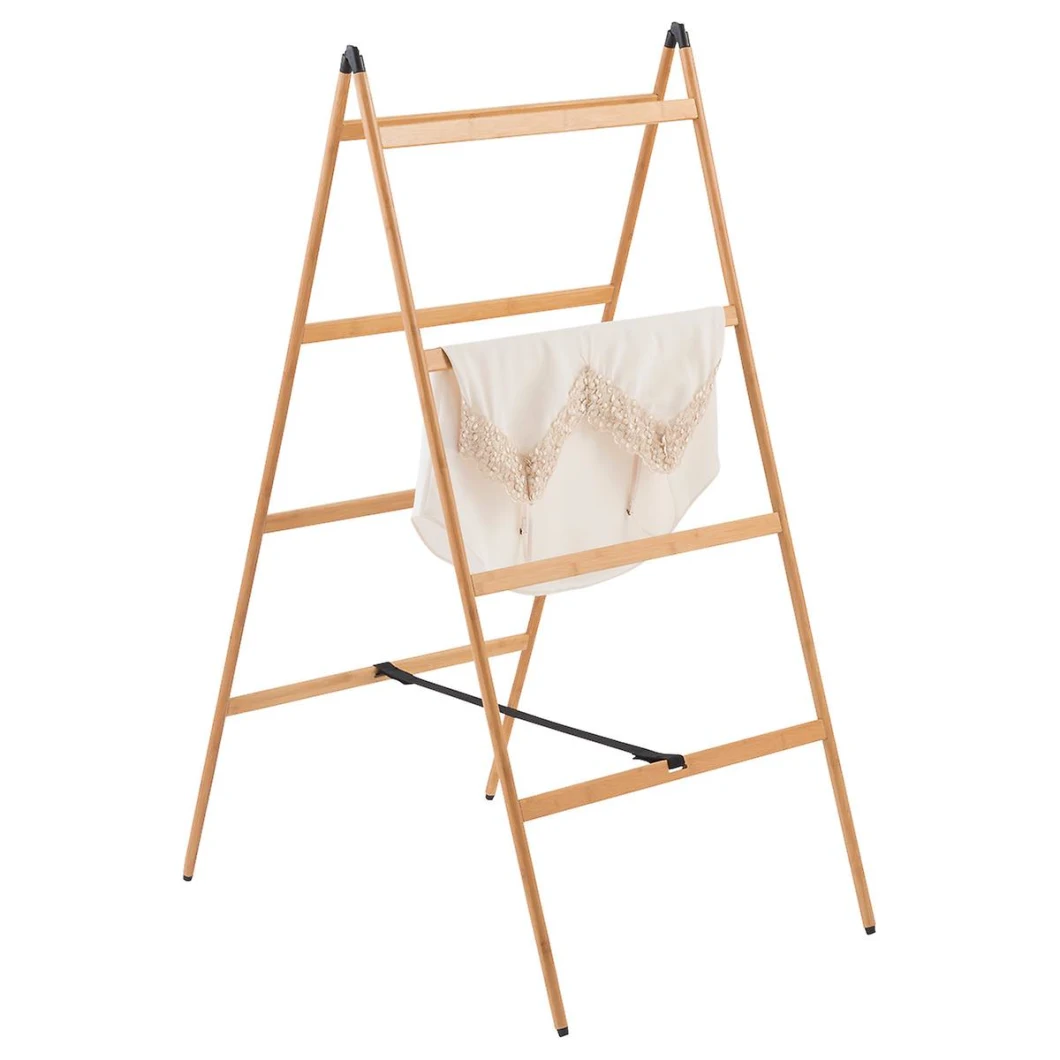 Eco-Friendly Tall Indoor Folding Bamboo Wooden Clothes Drying Rack, Dry Laundry and Hang Clothes