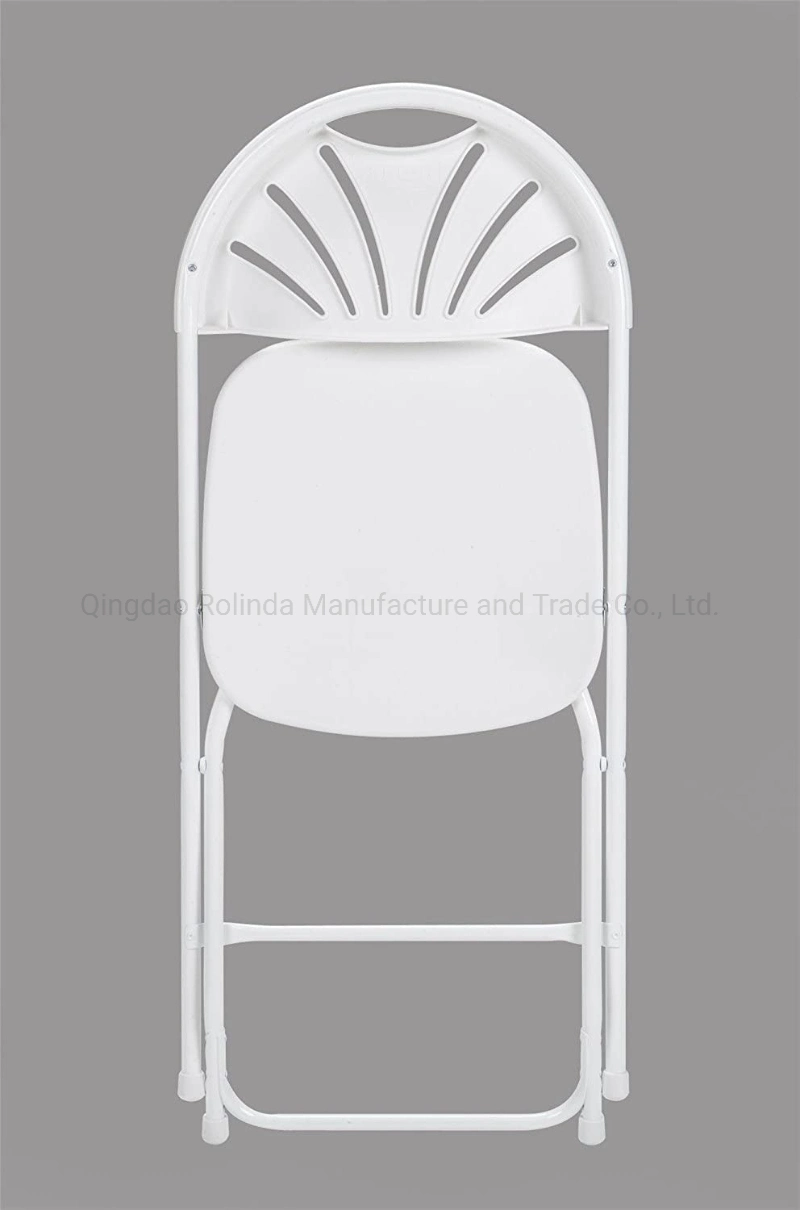 Stackable, Lightweight Plastic Folding Chair for Wedding Garden Chair PP Seat with Metal Legs Indoor Outdoor Plastic Fan Back Folding Chairs