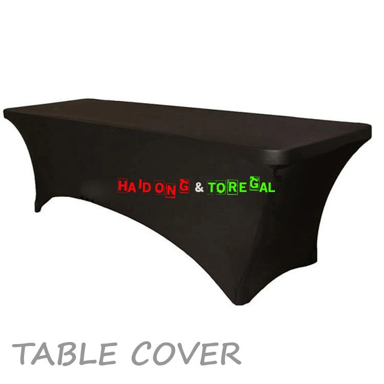 Black Color Wedding Elastic Banquet Folding Table Covers Sashes