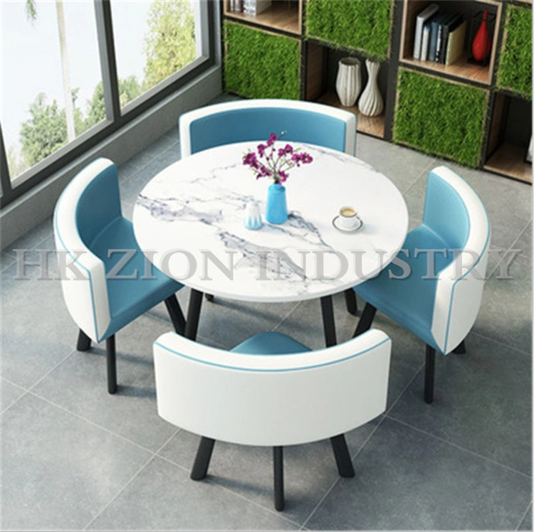 Nordic Leisure Small Round Table_Simple Reception Desk and Chair Set Negotiation Table Shop Meeting Table and Chair Office Square Table Modern Furniture