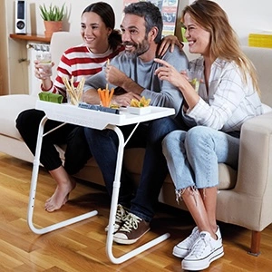 Table Mate Small Plastic Portable Adjustable Folding Bed Dining Table Tray