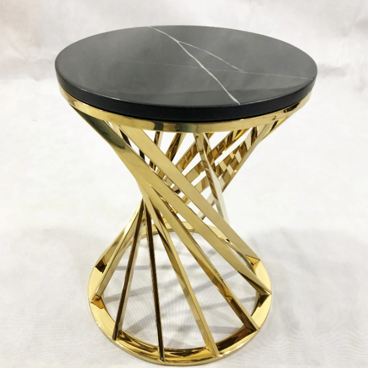 Living Room Round Side Table Mable Top Coffee Table for Villa and Hotel
