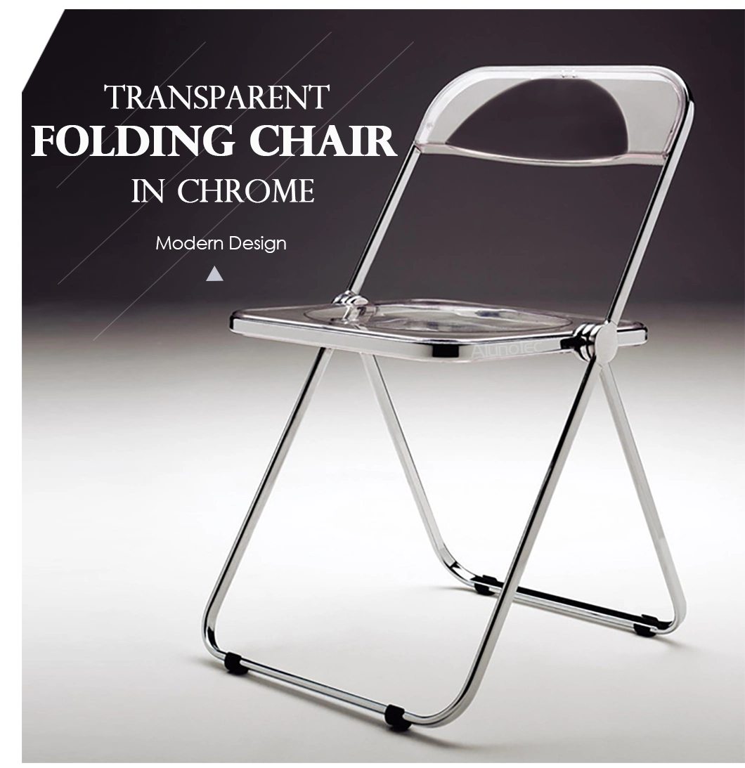 Space Saving Outdoor Chair Folding in Steel Chromed and Plastics