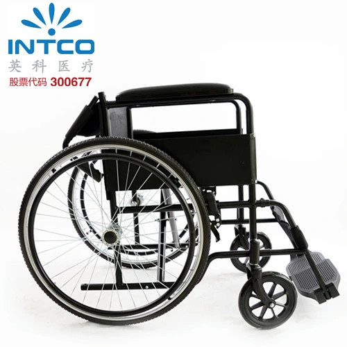 Economic Steel Manual Wheelchair Easy-Folding with Detachable Footrests Backrest Half-Folding