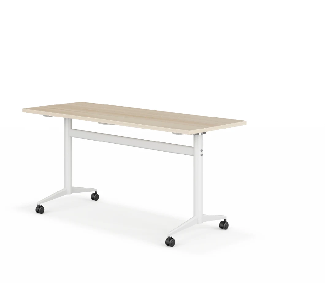 Metal Frame Folding Flip up Table Top Office Desk with Movable Leg