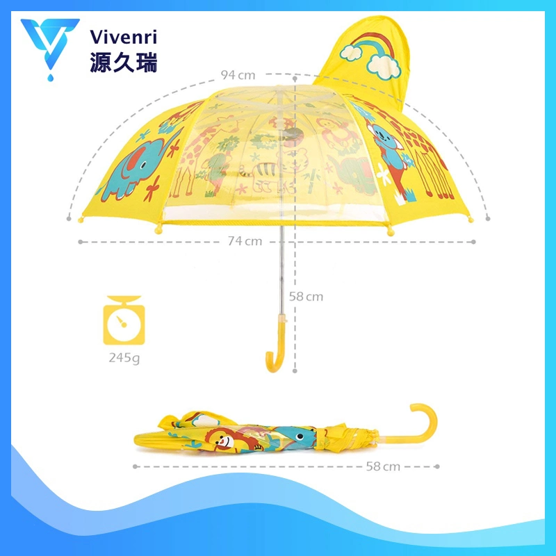 Creative Lightweight Portable Plastic Handle Child Cartoon Umbrella, Kid Umbrella
