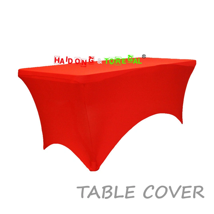 Black Color Wedding Elastic Banquet Folding Table Covers Sashes