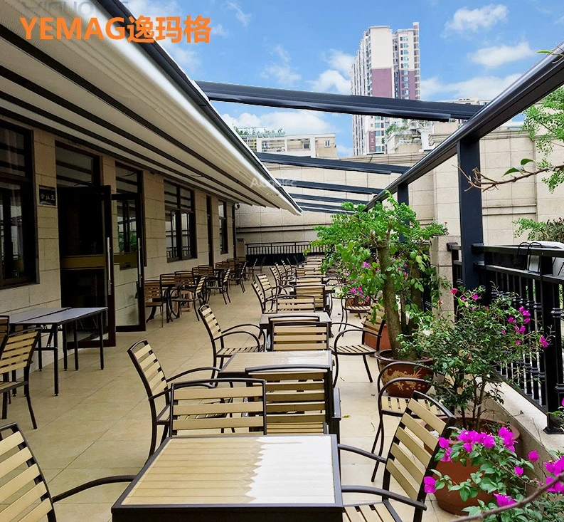 White Color Customize Retractable Folding Roof for Cafe