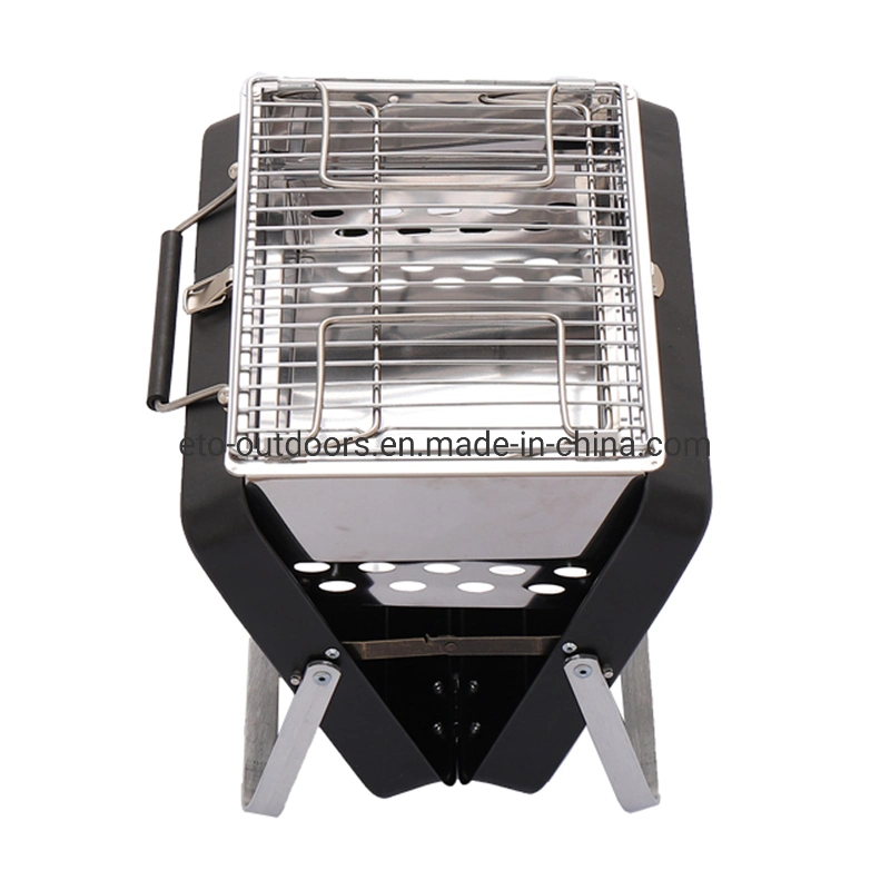 Portable Stainless Steel Table Foldable Barbecue Over Mini Size Charcoal Grill for Garden Patio