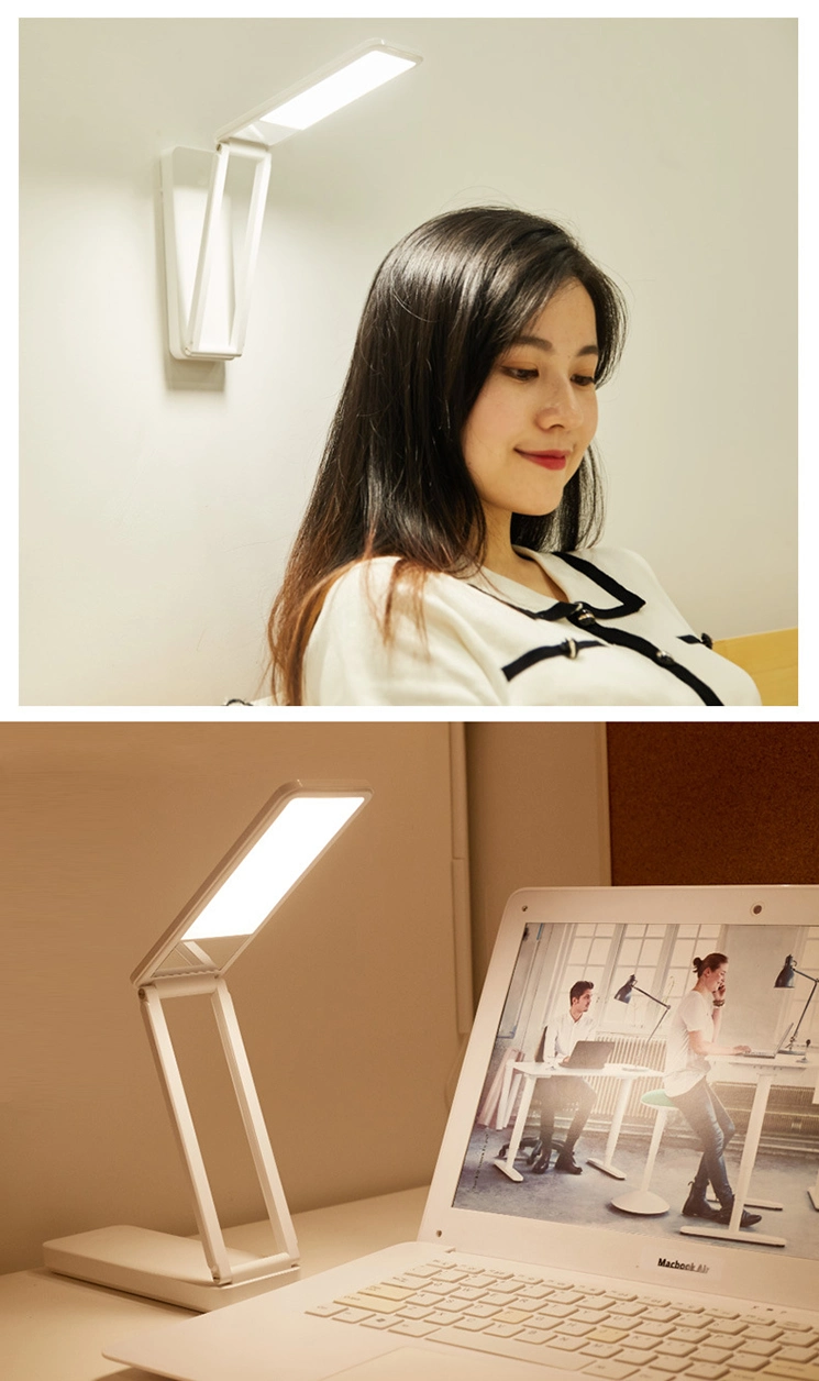 LED Folding Table Lamp Portable Small Desk Lamp Rechargeable Eye Protection Folding LED Learning & Reading Lamp