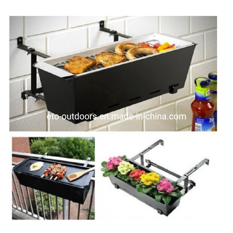 Portable Stainless Steel Balcony Hanging Charcoal Barbecue Grill