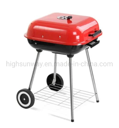 Euro-American Square Shaped Barbecue BBQ Grill Oven Hamburger Oven Charcoal BBQ Grill
