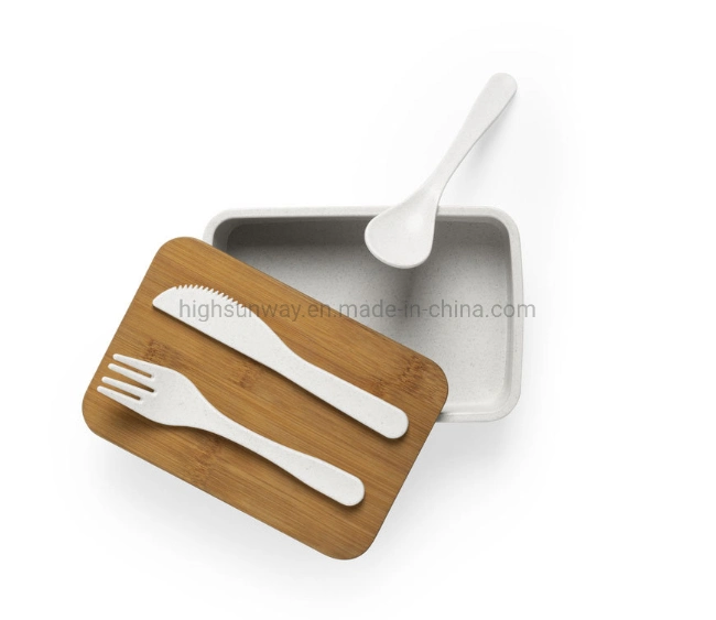 Natural Eco-Friendly Biodegradable Bamboo Fiber Food Containers Bento Lunch Box with Bamboo Lid