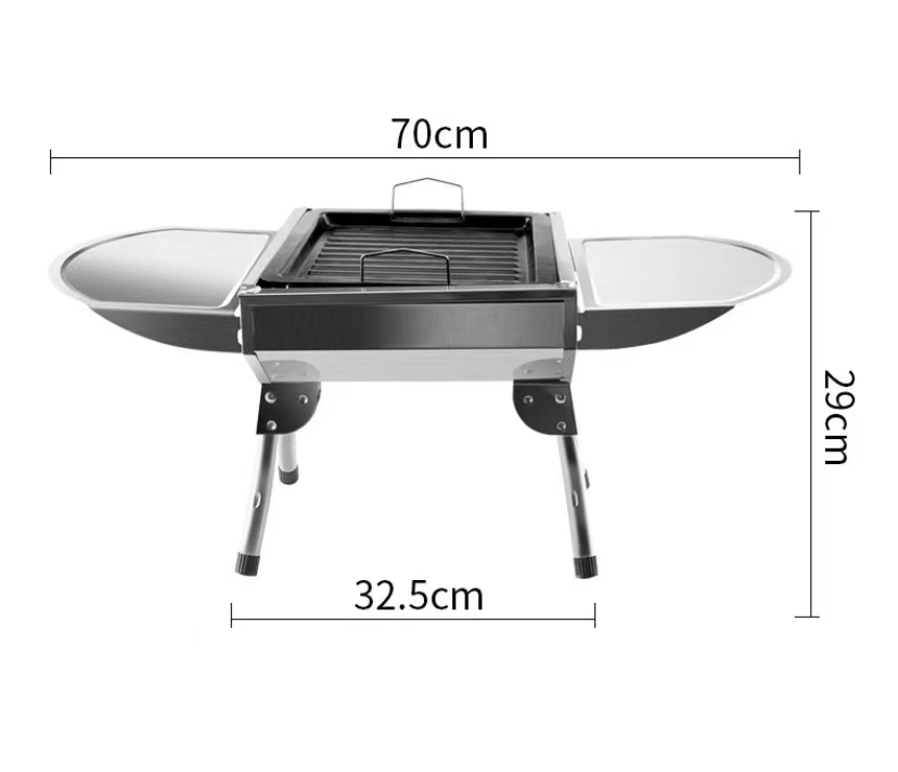 Small Folding Stainless Steel Barbecue Grill Charcoal Barbecue Grill/Outdoor Portable Camping BBQ Barbecue Grill