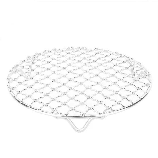 304 Stainless Steel BBQ Net Tray Charcoal Crimp Wire Mesh Barbecue Grill Round Square BBQ