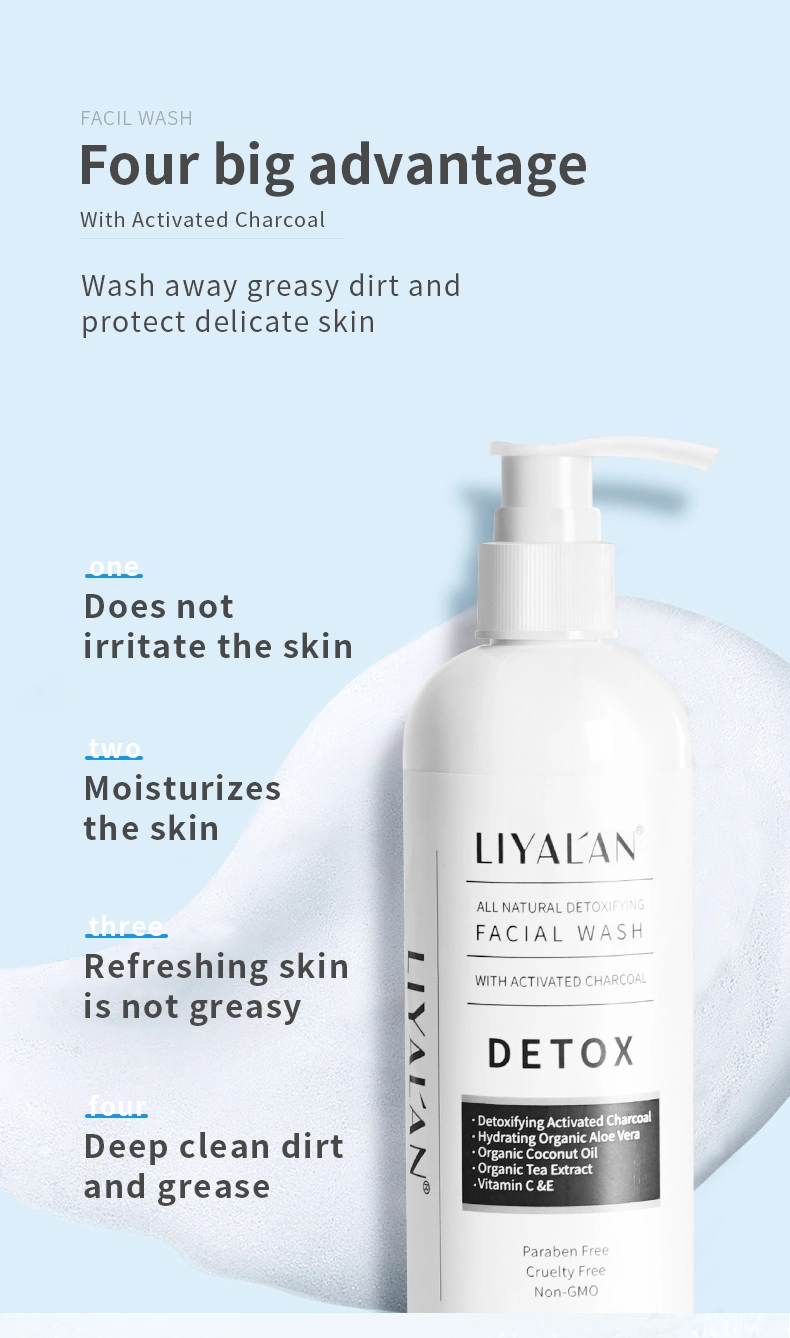 Private Label Bulk Wholesale Natural Detox Activated Charcoal Foam Facial Wash
