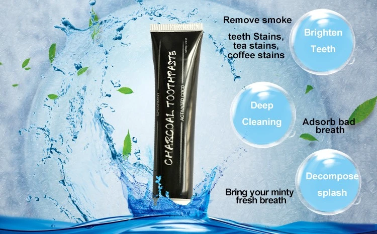 100g Activated Bamboo Charcoal Teeth Natural Coconut Whitening Toothpaste, Fluoride Free