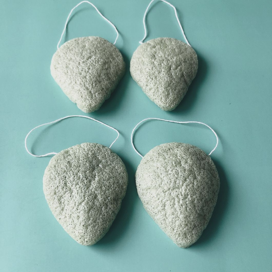 Organic Konjac Sponges Facial Sponges with Premium Activated Bamboo Charcoal to Cleanse Pores