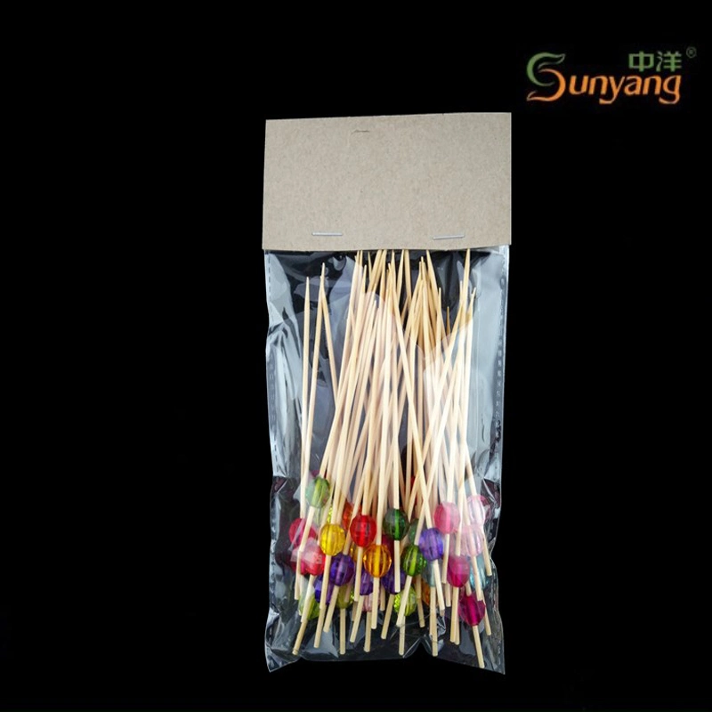 Cheap Disposable BBQ Crafts Bamboo Skewers/Sticks with Decorative Colorful Bead Shape