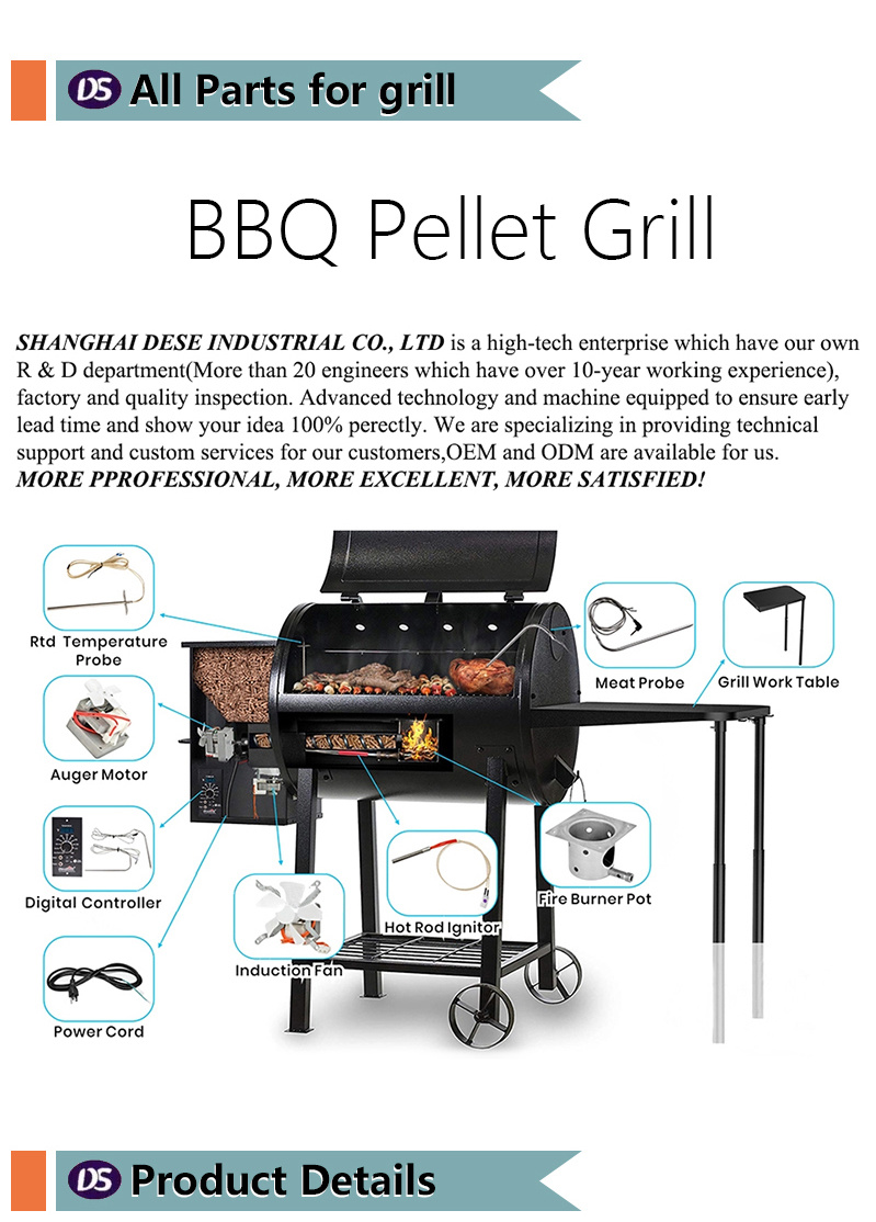 American Custom BBQ Grill Table BBQ Pellet Smoker 210 Sq. in