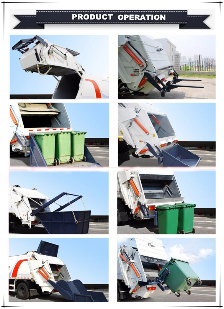 Sinotruck HOWO 4X4 Large Pressure Efficient 5 Cubic 6 Cubic 8 Cubic Crushing Garbage Compactor Truck