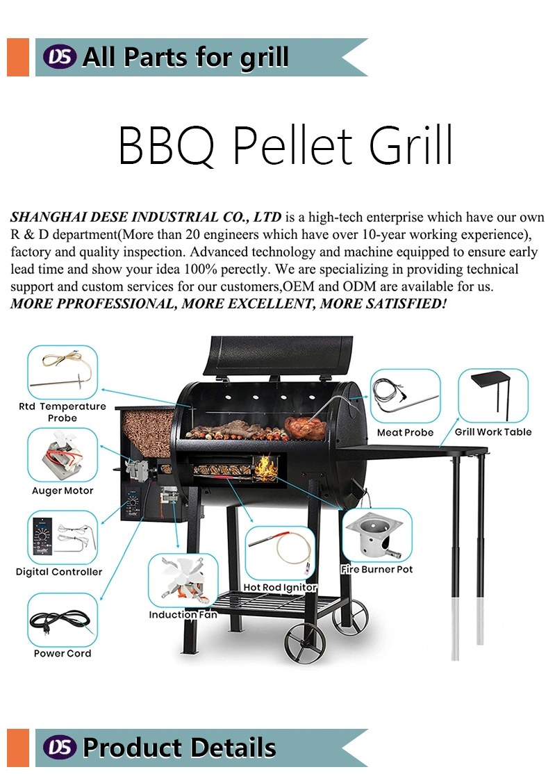 Electric Pellet Smoker BBQ Grills Tabletop Wood Pellet BBQ Grill with 210 in. Sq Cooking Area