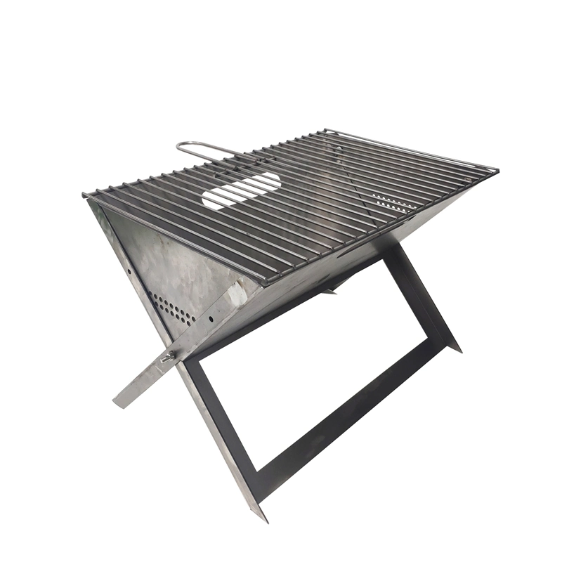 Portable Carbon Steel Folding Cooking BBQ Grill with Grid