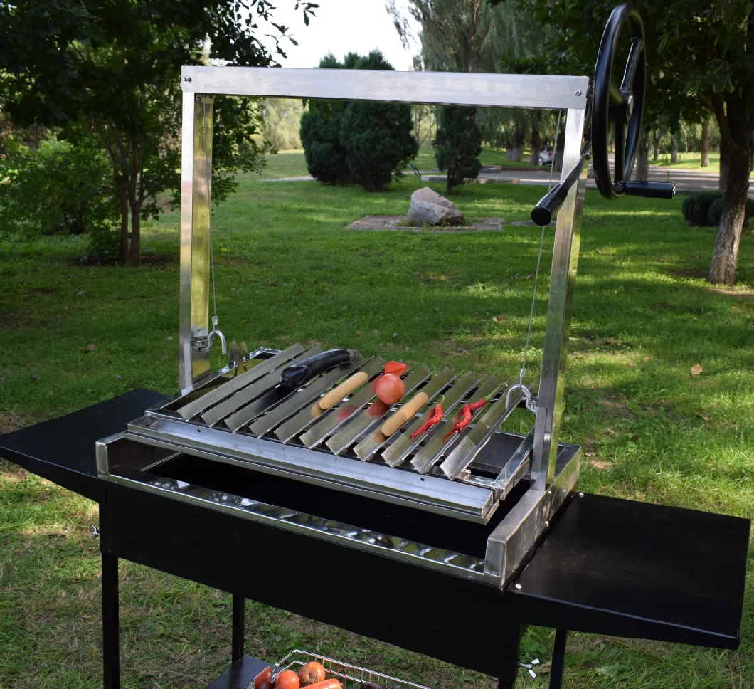 Built in Stainless Steel Outdoor Charcoal BBQ Spit Parrilla Santa Maria Argentine Grill