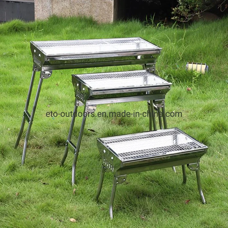Outdoor Middle Size Stainless Steel Portable Foldable BBQ Charcoal Grill