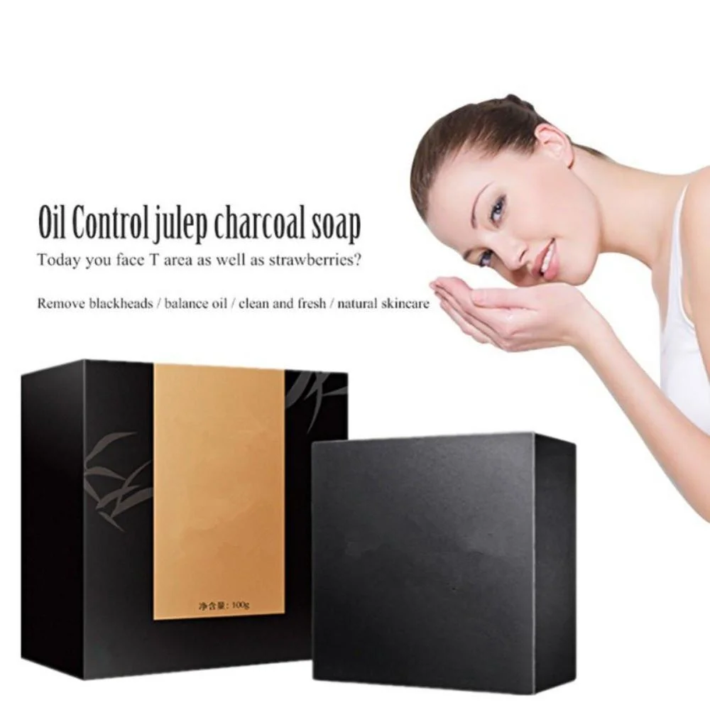 OEM Natural Bamboo Charcoal Cleansing Oil Control Black Body Soap
