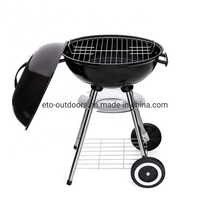 Home Garden Barbecue Trolley Backyard Grills 17 Inch Apple Shape Style Charcoal Grill Kettle BBQ Grill