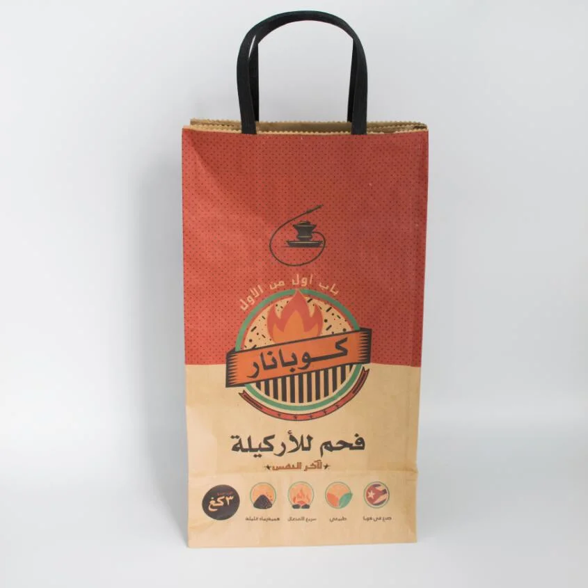 Biodegradable 5kg Double Layer Kraft Paper Bags for Charcoal Briquettes Packing