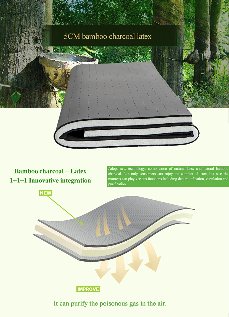 5 Star Hotel Foldable Mattress Luxury Style Bamboo Charcoal Latex Detachable