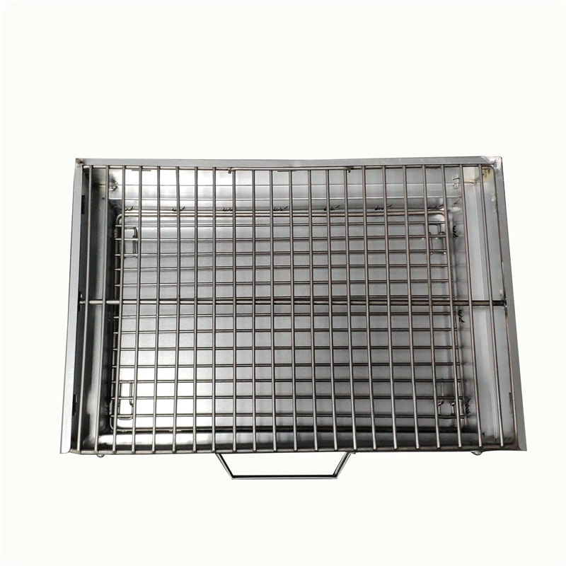 Foldable Portable Square Carbon Steel BBQ Grill with Grid