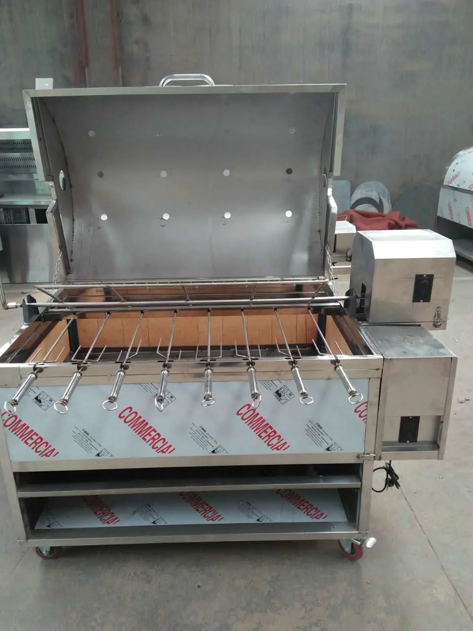 Commercial Chicken Pig Roaster Pork Roast Machine Spit Roaster Electric BBQ Grill Coal BBQ Charcoal