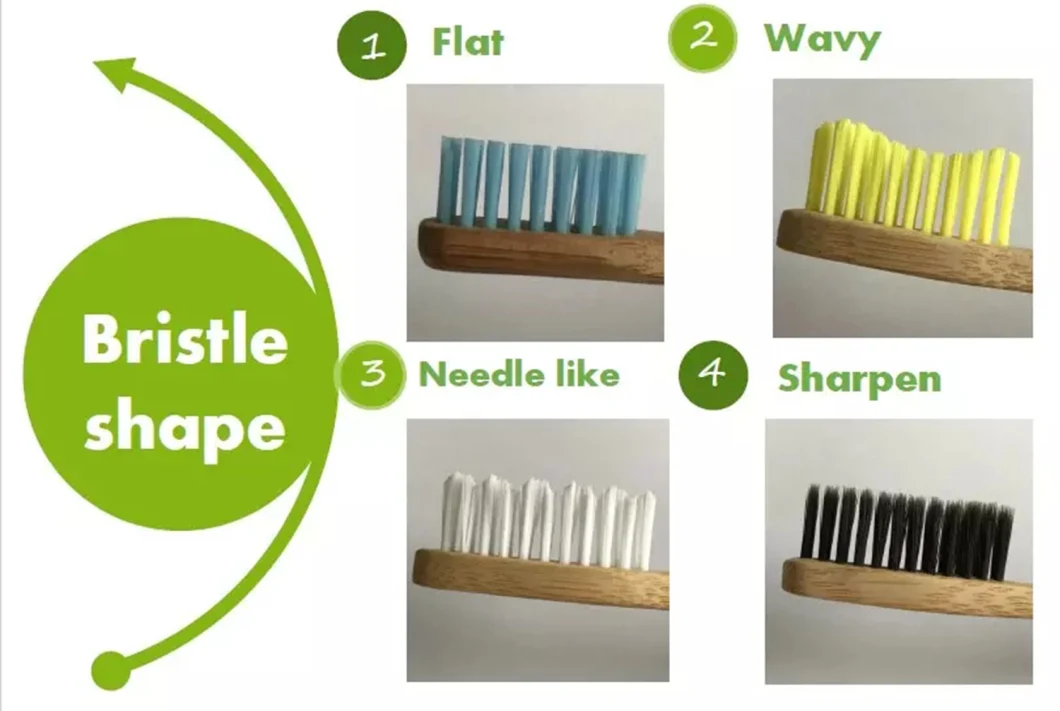 Custom Logo Eco-Friendly Natural Bamboo Toothbrush with Case, Bristle Charcoal Bamboo Tooth Brush